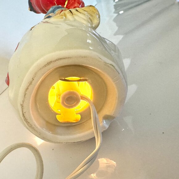 Christmas Snowman Cardinal Ceramic Lighted Figurine Gold Paint Highlights Gift - Picture 12 of 13